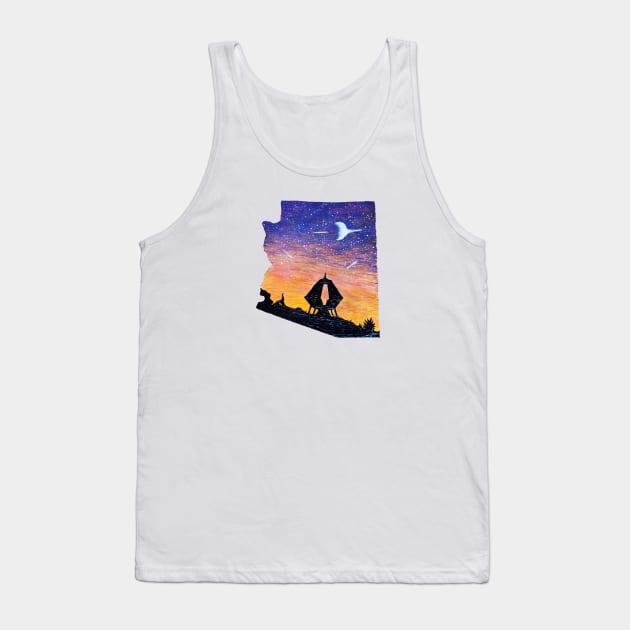 Arizona Desert Retro UFO Tank Top by CKastellanos